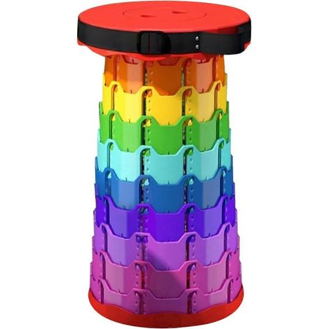 Tabouret pliant arc-en-ciel Tabouret télescopique à domicile Chaise pliante d'extérieur réglable 1pc Couleur rouge (1/5)