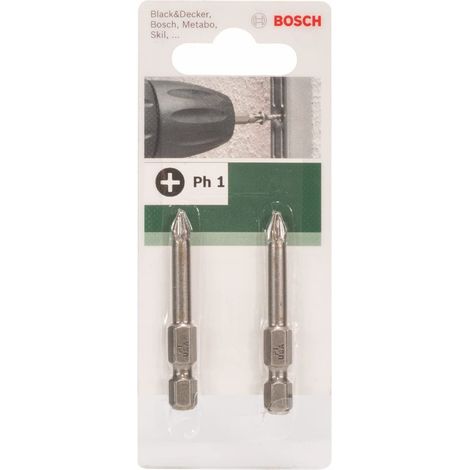 BOSCH - 2 BIT DI AVVIAMENTO PRESE ATTACCO ESAGONALE 1/4 PH 1 49MM