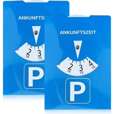 2 Pcs Parking Disc Paper Parking Disc for Car, Motorcycle, Motorhome (Blue) (1/5)
