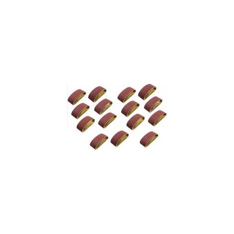 Bandes abrasives 100 × 610 mm pour ponceuses à bande – Lot de 15 bandes (grains 80, 120, 150, 240, 400) – Compatible avec machines professionnelles et amateurs (1/5)