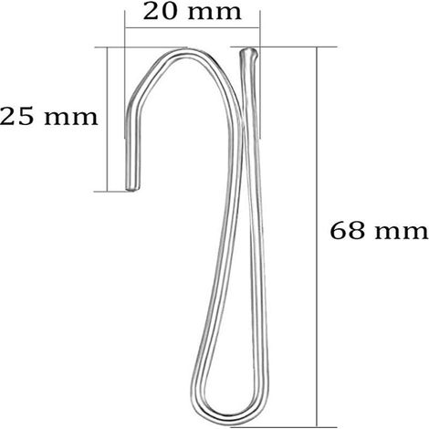Gardinenzubehör, Metallhaken in Naturfarbe, Einzelhaken, Stoffgardinenhaken (15 Stück) (1/5)
