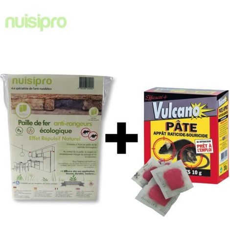 NUISIPRO - Anti Souris - Action Choc et Durable -1 Etui pâte souricide et 1 Répulsif en bande