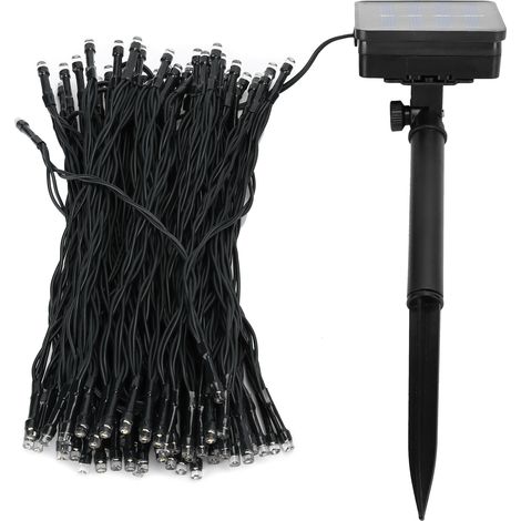 Guirlande lumineuse solaire étanche de 17 m avec 100 LED, idéale pour décorer votre jardin ou votre terrasse à Noël. (1/5)