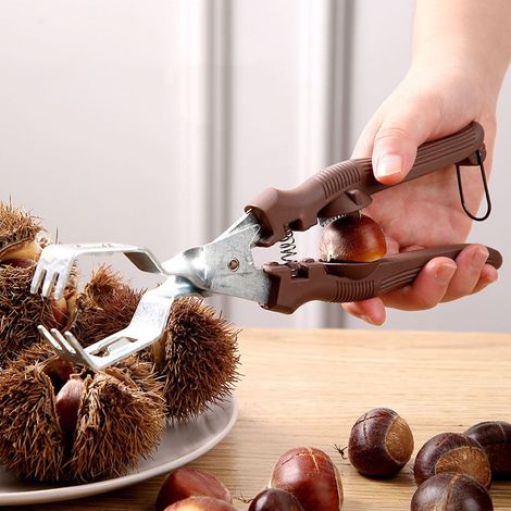 Sturdy chestnut cracker for effortless nut cracking, ergonomic, non-slip, and comfortable handles, multi-purpose kitchen tool for hotels and restaurants, 19 cm, individually packaged (1/5)