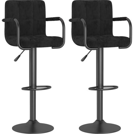 Maison Exclusive - Barhocker 2 Stk. Schwarz Samt
