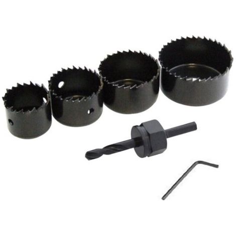 SET 4 FRESE LEGNO A TAZZA ATTACCO VARIE MISURE BUCHI TRAPANO SEGHE PUNTA