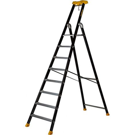 Centaure – Escabeau aluminium laqué 10 marches – Charge maximale 350 kg – Profondeur des marches 85 mm – Garde-corps 650 mm