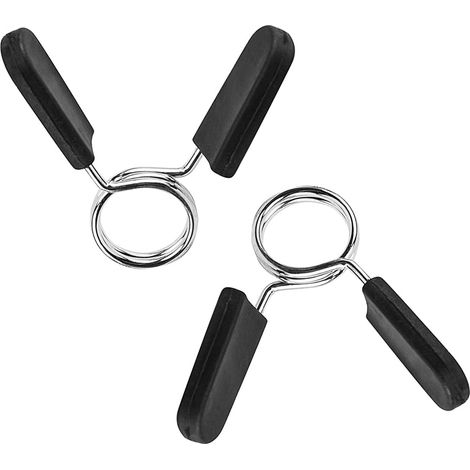 Colliers de serrage à ressort pour barres et haltères – Bagues de blocage pour barres standard de 25 mm (1 pouce) – Accessoires de fitness et haltérophilie – Lot de 2 (1/4)