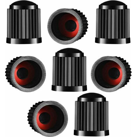 Lot of 10 plastic tire valve cap with seal for SUV, motorcycle, truck, motorbike - black (1/5)