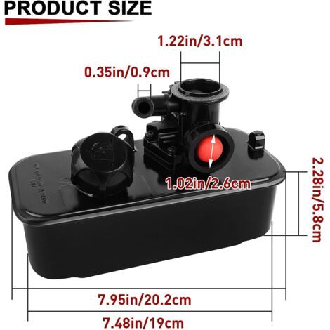 LaBlanc - Carburatore per Briggs & Stratton Serbatoio carburante e carburatore per Briggs & Stratton 498809 498809A 494406 Ricambi per tosaerba (1/4)
