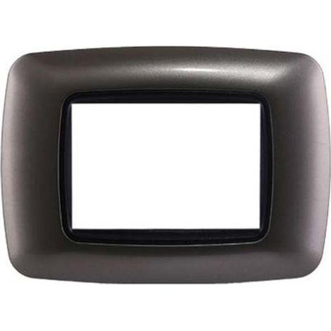 Plaque compatibles Bticino Livinglight 3 modules plastique convexe couleur titane