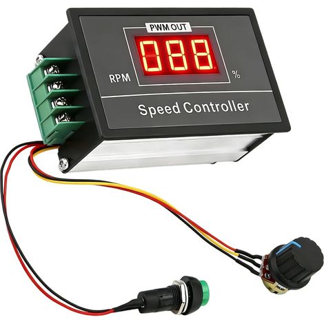 Contrôleur de Vitesse de Moteur PWM DC 6-60V Régulateur de Contrôle de Moteur Continu avec Affichage Numérique Variateur de Vitesse Potentiomètre Réglable 12V 24V 36V 48V 30A (1/5)