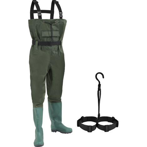 Randaco Waders avec crochet Pantalon de pêche Denier Nylon Pantalon de bassin avec caoutchouc Taille 42 (1/5)