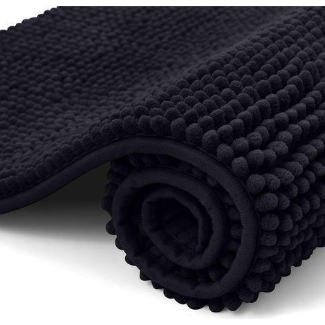 Tapis de bain en chenille, 50 x 80 cm, tapis de salle de bain extra doux antidérapant, tapis de bain super absorbants et moelleux pour le sol de la salle de bain, tapis de pied pour bain à (1/5)