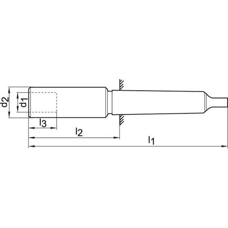 Porte-outils, fraises à lamer à pilote, à queue cône morse, Taille : 1, Queue CM 2, Long. totale 135 mm, Long. de la tête : 55 mm, Ø d'alésage : 14 mm (1/5)