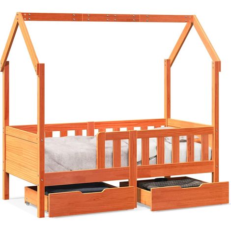 Maison Exclusive - Kinderbett mit Schubladen 70x140 cm Massivholz