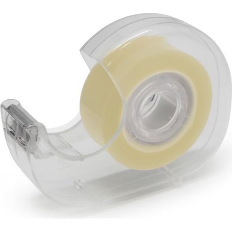 Porte-rouleau avec ruban adhésif transparent 33 x 19 mm, idéal pour les travaux manuels, les réparations et l'utilisation domestique.