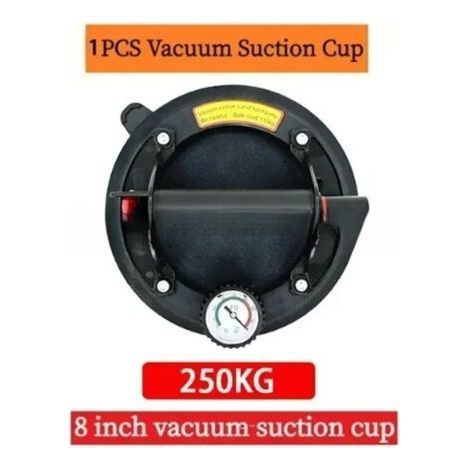 8\" Ventouse Carrelage avec Manomètre, Ventouse Vitrier Capacité de Charge Max 200 kg, Professionnelles Ventouses à Vide avec Boîte de Transport pour Verre, Carreaux, Marbre (1/5)