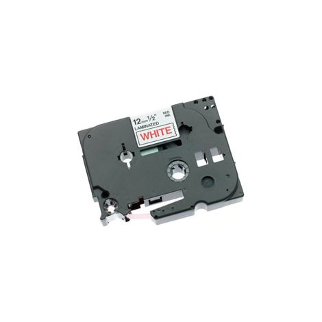 Gloss Laminated Labelling Tape - 12mm, Red/White cinta para impresora de etiquetas TZ