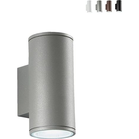 Applique d'extérieur en aluminium double lumière H19cm Nevada - Gris (1/5)