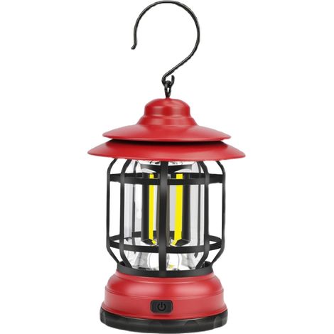Lámpara LED colgante para camping, luz para tienda de campaña, luz retro portátil roja (1/5)