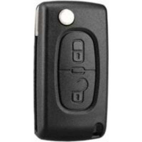 2 Boutons Coque Clé Compatible CE0523 clé à Rabat Pliable pour Peugeot 207 307 308 407 408 3008 5008 Citroen C2 C3 C4 C5 C6 C8 (2 Boutons, CE0523)-DPZO (1/4)