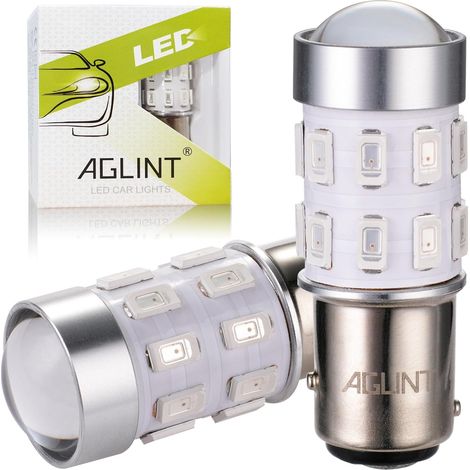 1157 P21/5W LED Ampoule Rouge BAY15D 2057 2357 7528 12V 24V pour Voiture Feux Frein Stop Freinage Arrière Feu 2 Pièces (1/5)