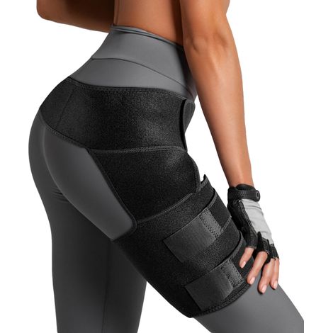 Sangle de compression pour hanche, cuisse et ischio-jambiers, soutien pour tendinite, élongation de l’aine, articulation sacro-iliaque, arthrite, bursite, nerf sciatique, homme et femme (1/5)