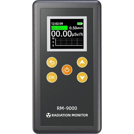 Détecteur de rayonnements par compteur Geiger Dosimètre portable pour la détection des rayons X gamma et bêta 0,01100 μSv/h, écran LCD, alarme réglable, enregistreur de données Dispositif de su (1/4)