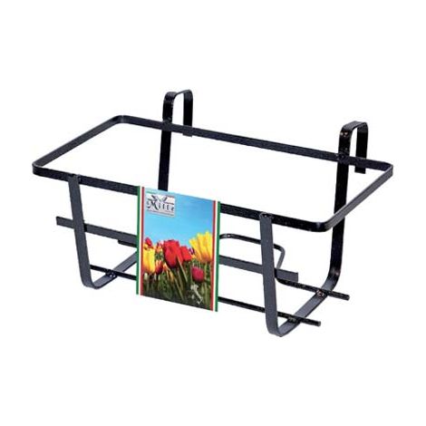 BALCONIERA GERANIO FISSA - FERRO BATTUTO VERN NERO CM 40X28 H.CM 18- 5 pezzi