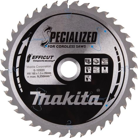 Makita E-12223 Efficut Lama per sega circolare 165x20 mm per legno (1/4)