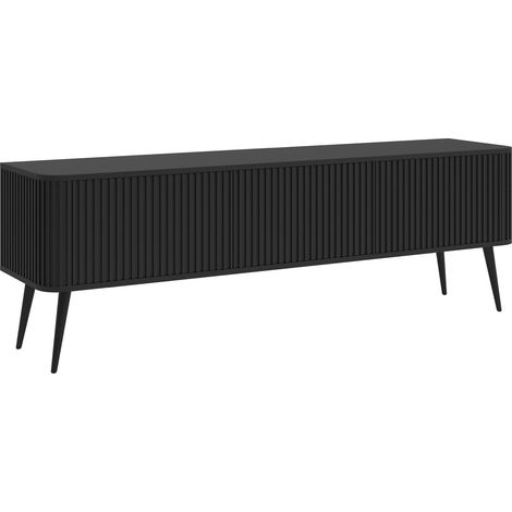 Selsey Ovarlo - TV-Lowboard, Schwarz mit Metallbeinen, 163 cm (1/5)