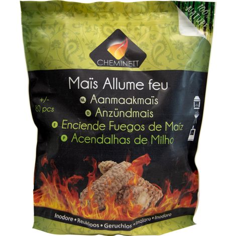 Cheminett 15745-6 Sacco da 1 chilo pannocchie di mais per accensione naturale di stufe camini e barbecue (1/3)