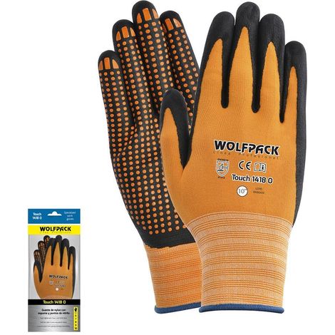 Gants en nylon avec paume en mousse et points de contact en nitrile 10" (paire) (1/2)