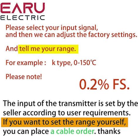Convertisseur programmable pour thermocouple KJ PT100 vers 4-20 mA, entrée TC, sortie 4-20 mA, entrée pour transmetteur de température monté sur la tête, 0,2 (1/5)