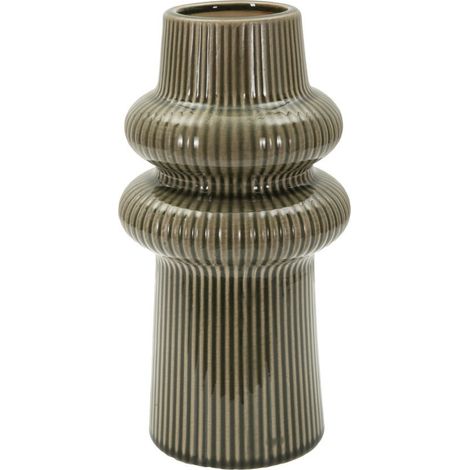 Vase Design en Céramique "Armony" 25cm Vert (1/5)