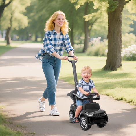Correpasillos 2 en 1 para Niños de 18-36 Meses LAND ROVER DISCOVERY con Almacenaje Mango y Barandilla Extraíbles Negro (1/5)
