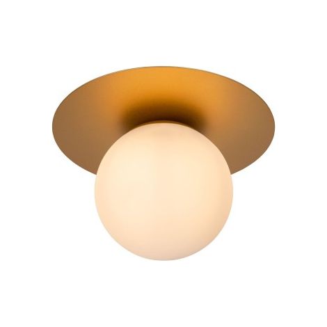 Plafoniera sfera vetro opale ottone Tricia E27 15W