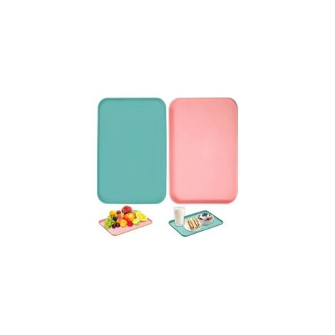 2 Pièces Plateau Plastique Rectangulaire, Plateau de Service Rectangulaire, Plateaux en Plastique, Cafés Rectangle Plateaux de Service, pour Restaurant Café (1/5)