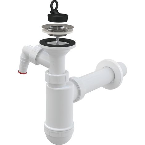 Alcadrain Flaschengeruchverschluss für die Waschbecken DN 40 mit einem Geräteanschluss und einem Edelstahlgitter DN 63