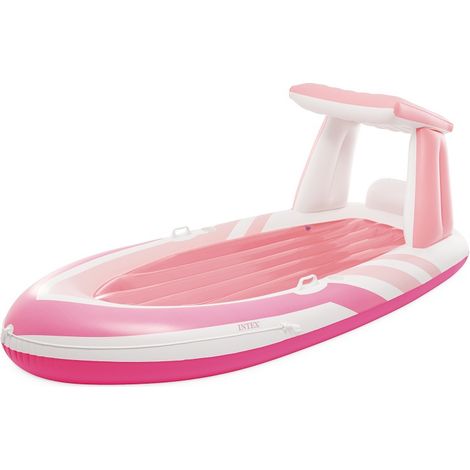 Intex – Bateau gonflable rose 224 x 119 x 97 cm – Capacité 100 kg – Poignées robustes pour sécurité – Flotteur de piscine Pink Paradise
