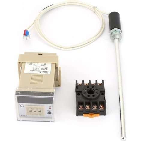 Thermostat de régulateur de température numérique E5C4-R avec sonde thermocouple de type K