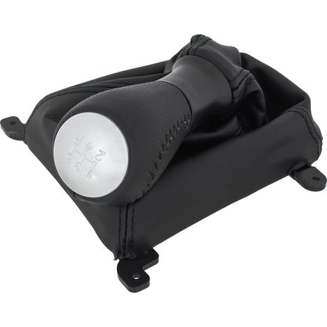 Pomo de cambio de marchas Honda Accord VII 03-08 NEGRO/PLATA + fuelle NEGRO con marco 5 VELOCIDADES