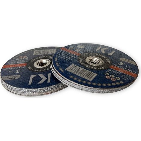 Lot de 10 disques fins 75 x 1.0 x 10 mm a tronconner pour meuleuses pneumatique