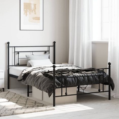 Estructura cama sin colchón con estribo metal negro 107x203 cm vidaXL (1/5)