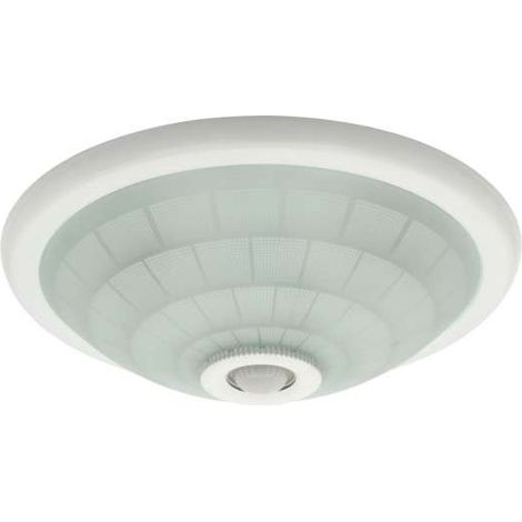 Kanlux – Plafonnier LED blanc 30 cm – Détecteur de mouvement – 2 ampoules E27 – Métal et verre – Usage intérieur – IP20