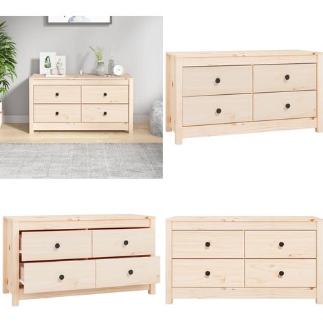 Armoire latérale 100x40x54 cm Bois de pin massif - Meuble De Rangement - Buffet - Commode - Armoire - Bois Massif - Home & Living (1/5)