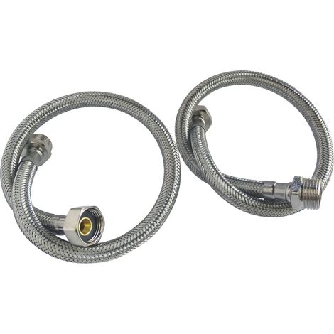 SOMATHERM FOR YOU - connessione Lotto 2 flessibile Sanitari diritto maschio 12/17 (3/8) - dado girando a destra femminili 12/17 (3/8) - Lunghezza 30 cm - DN8 (1/5)