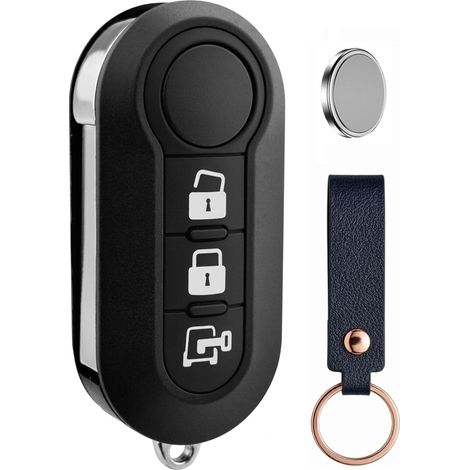 Coque de Clé Voiture 3 Boutons Compatible avec Fiat 500 500L Ducato Panda Punto Doblo Lancia Delta Peugeot Boxer Citroën Jumper Relay Iveco Daily Ford KA Vauxhall Combo D (1/5)