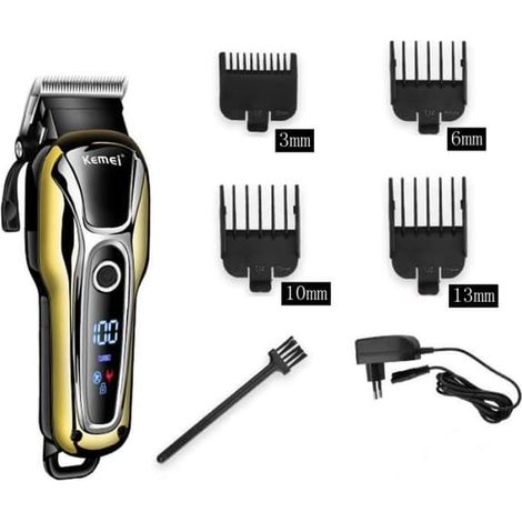 Tondeuse à cheveux professionnelle pour salon de coiffure, tondeuse à cheveux pour hommes, tondeuse à barbe, tondeuse à cheveux électrique, sans fil/avec fil (1/3)